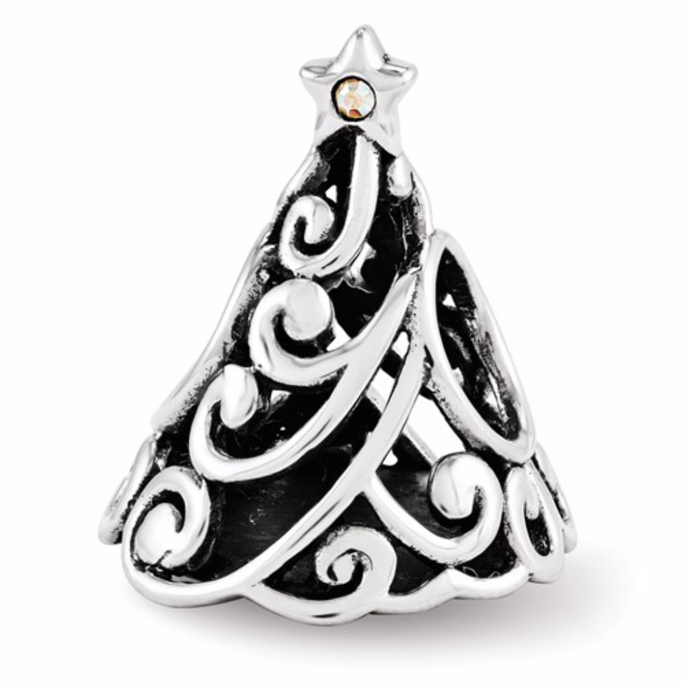 Christmas Tree Bead Sterling Silver - image 1